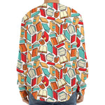 Colorful Books Pattern Print Long Sleeve Baseball Jersey