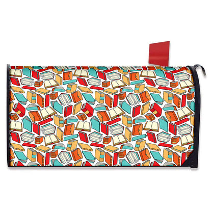 Colorful Books Pattern Print Mailbox Cover