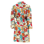 Colorful Books Pattern Print Men's Bathrobe