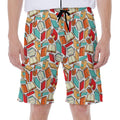 Colorful Books Pattern Print Men's Beach Shorts
