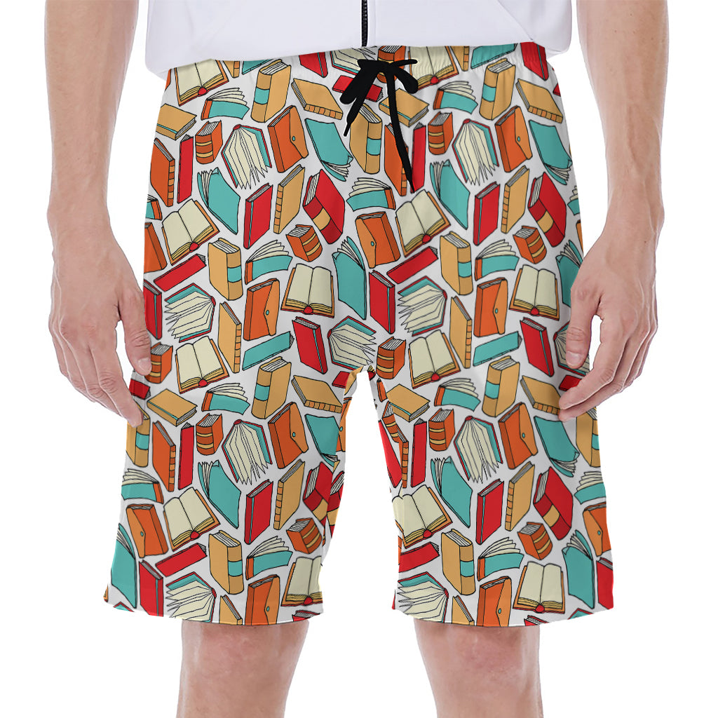 Colorful Books Pattern Print Men's Beach Shorts