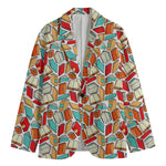 Colorful Books Pattern Print Men's Blazer