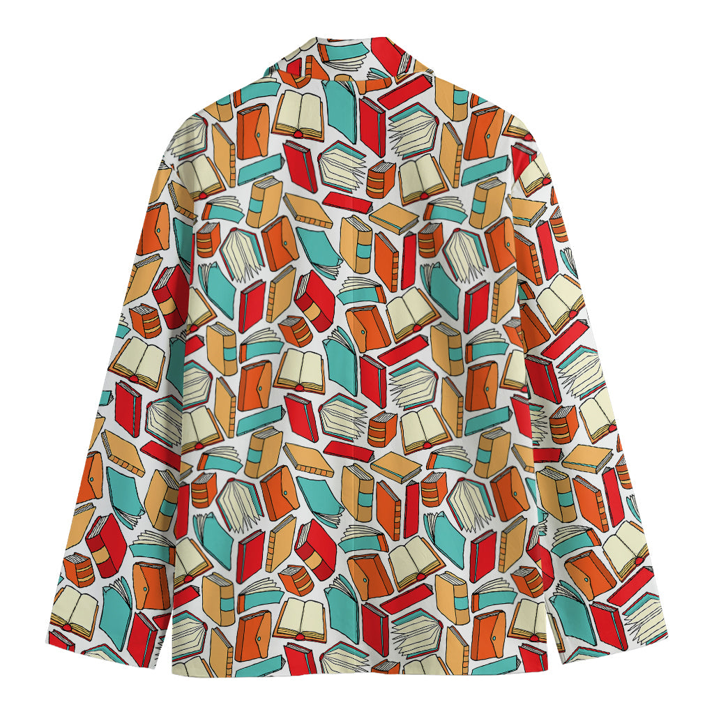 Colorful Books Pattern Print Men's Blazer