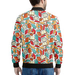 Colorful Books Pattern Print Men's Bomber Jacket