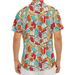 Colorful Books Pattern Print Men's Deep V-Neck Shirt