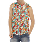 Colorful Books Pattern Print Men's Fitness Tank Top