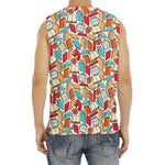 Colorful Books Pattern Print Men's Fitness Tank Top