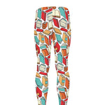 Colorful Books Pattern Print Men's leggings