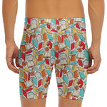 Colorful Books Pattern Print Men's Long Boxer Briefs