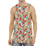 Colorful Books Pattern Print Men's Muscle Tank Top