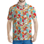 Colorful Books Pattern Print Men's Polo Shirt