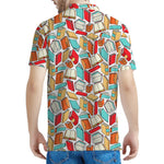 Colorful Books Pattern Print Men's Polo Shirt