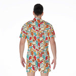 Colorful Books Pattern Print Men's Rompers