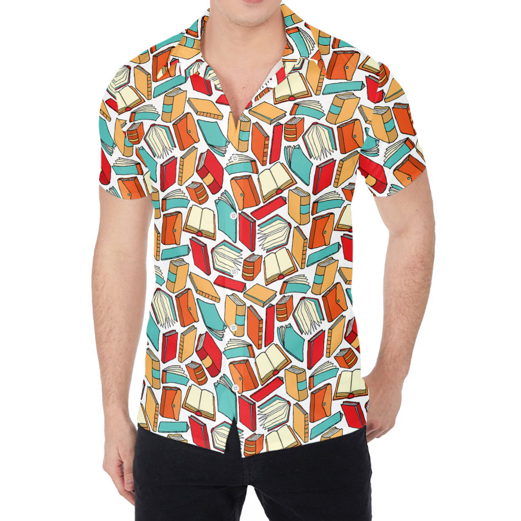Colorful Books Pattern Print Men's Shirt