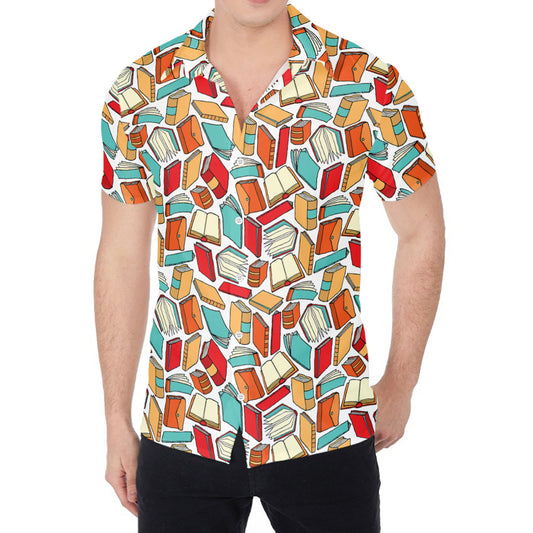 Colorful Books Pattern Print Men's Shirt