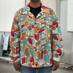 Colorful Books Pattern Print Men's Shirt Jacket