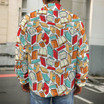 Colorful Books Pattern Print Men's Shirt Jacket
