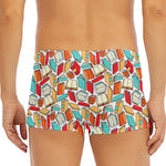 Colorful Books Pattern Print Men's Short Boxer Briefs