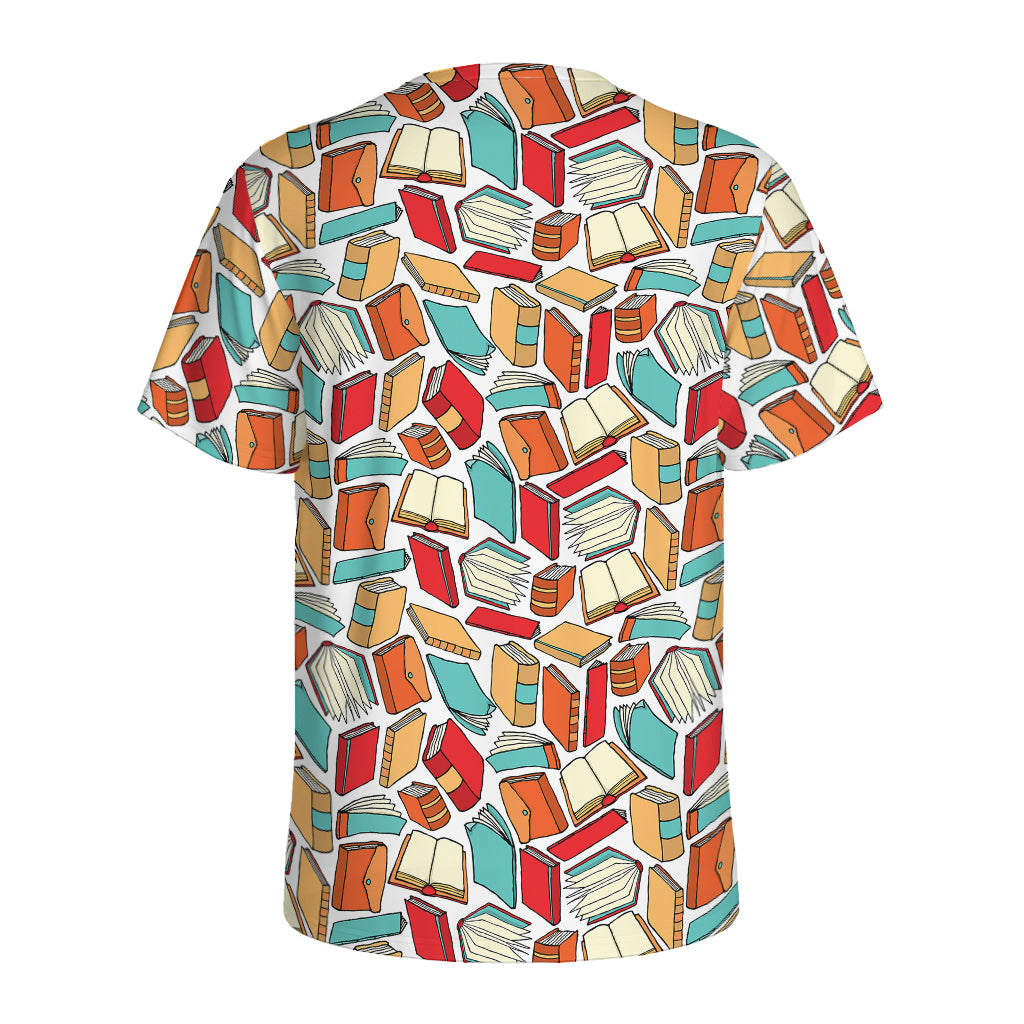 Colorful Books Pattern Print Men's Sports T-Shirt