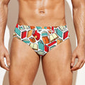 Colorful Books Pattern Print Men's Swim Briefs