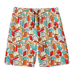 Colorful Books Pattern Print Men's Swim Trunks