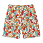 Colorful Books Pattern Print Men's Swim Trunks
