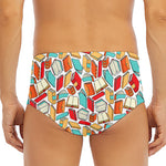 Colorful Books Pattern Print Men's Triangle Swim Briefs