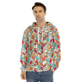 Colorful Books Pattern Print Men's Velvet Pullover Hoodie