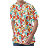 Colorful Books Pattern Print Men's Velvet T-Shirt