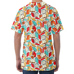 Colorful Books Pattern Print Men's Velvet T-Shirt