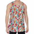 Colorful Books Pattern Print Men's Velvet Tank Top