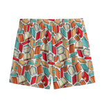 Colorful Books Pattern Print Mesh Shorts