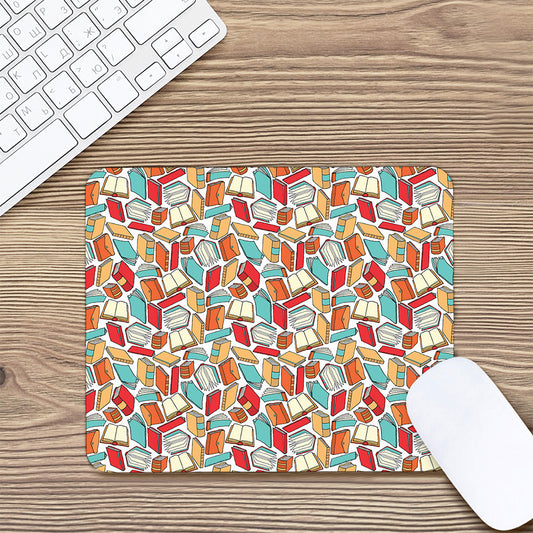 Colorful Books Pattern Print Mouse Pad