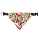 Colorful Books Pattern Print Over The Collar Dog Bandana
