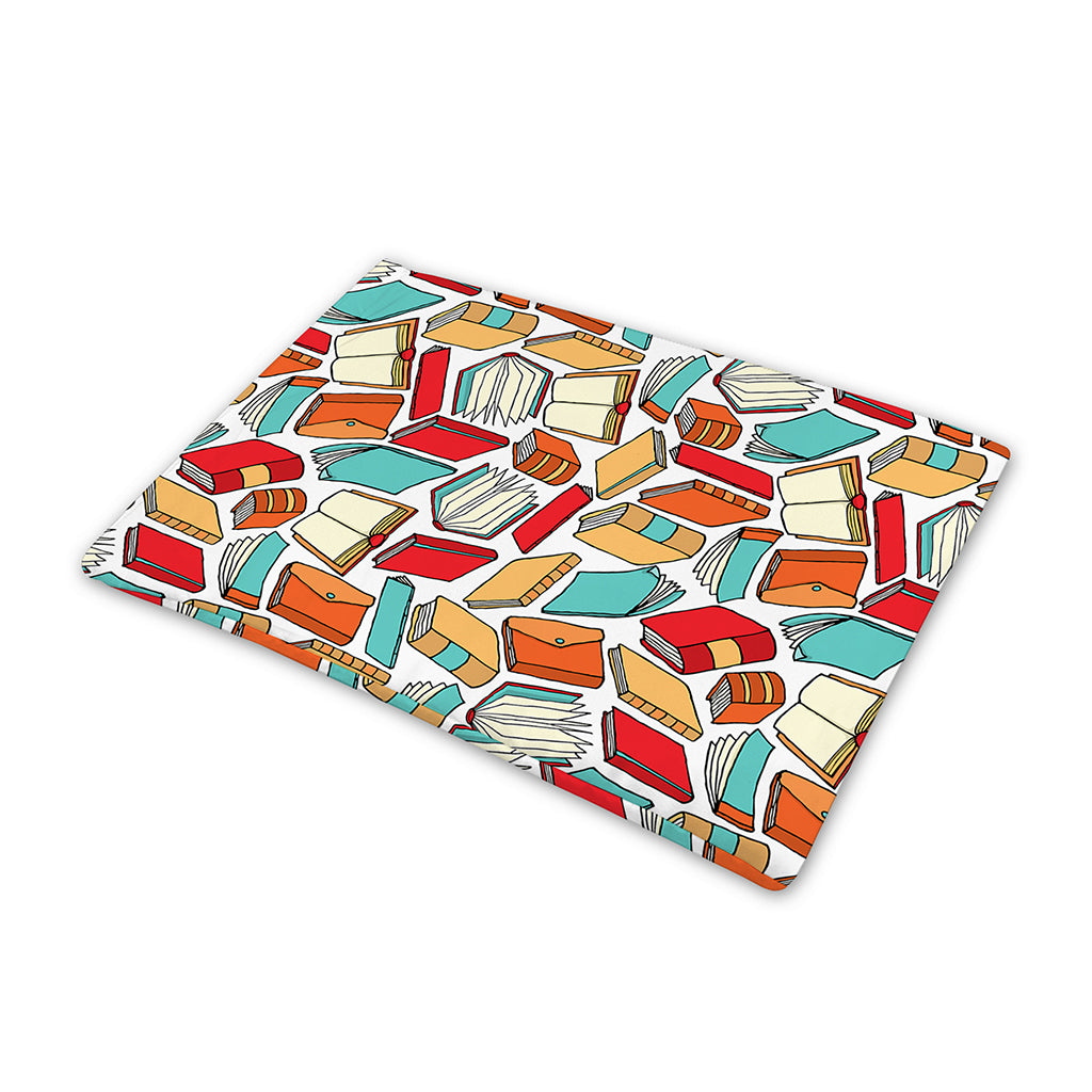 Colorful Books Pattern Print Pet Cooling Mat Cover