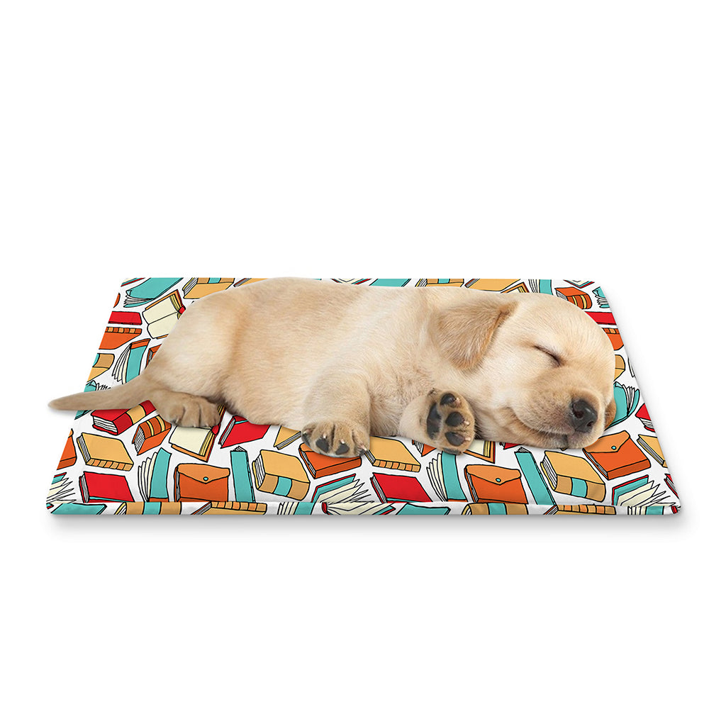 Colorful Books Pattern Print Pet Cooling Mat Cover