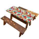 Colorful Books Pattern Print Picnic Table Cover