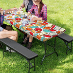 Colorful Books Pattern Print Picnic Table Cover