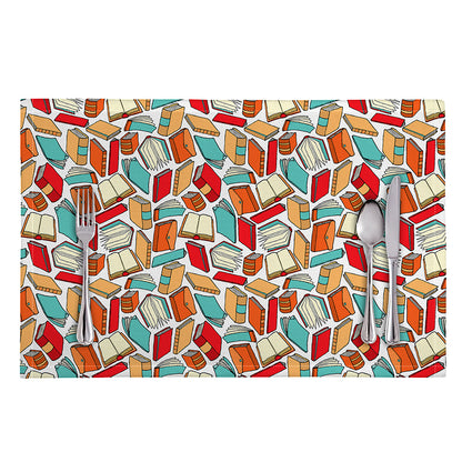 Colorful Books Pattern Print Placemat