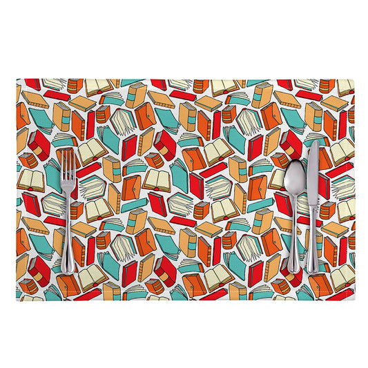 Colorful Books Pattern Print Placemat