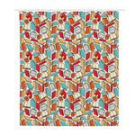 Colorful Books Pattern Print Polyester Shower Curtain