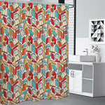 Colorful Books Pattern Print Premium Shower Curtain