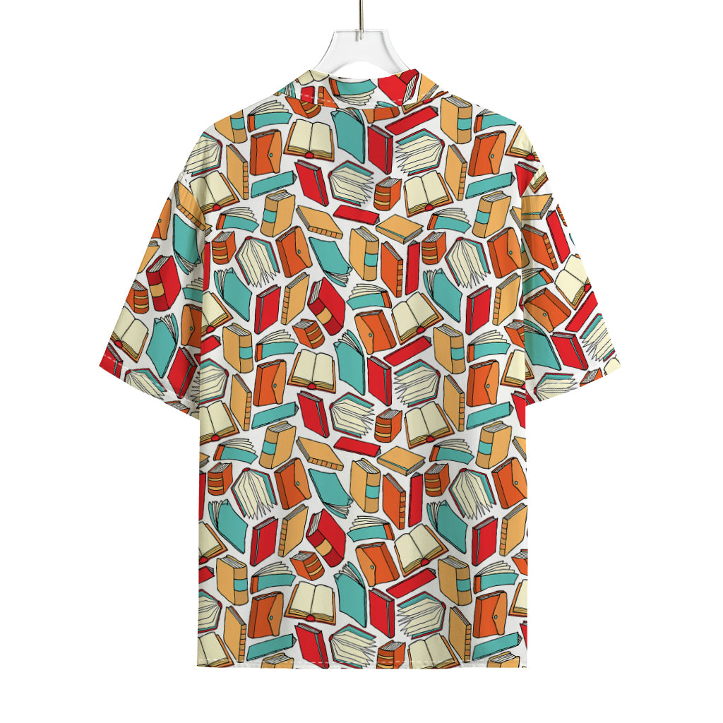 Colorful Books Pattern Print Rayon Hawaiian Shirt