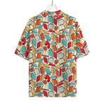 Colorful Books Pattern Print Rayon Hawaiian Shirt