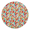 Colorful Books Pattern Print Round Blanket