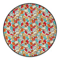 Colorful Books Pattern Print Round Floor Mat