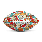 Colorful Books Pattern Print Rugby Ball