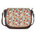 Colorful Books Pattern Print Saddle Bag
