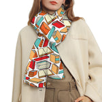 Colorful Books Pattern Print Scarf