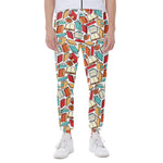 Colorful Books Pattern Print Scuba Joggers